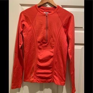 NWOT Athleta Half-Zip Long Sleeve Top Coral